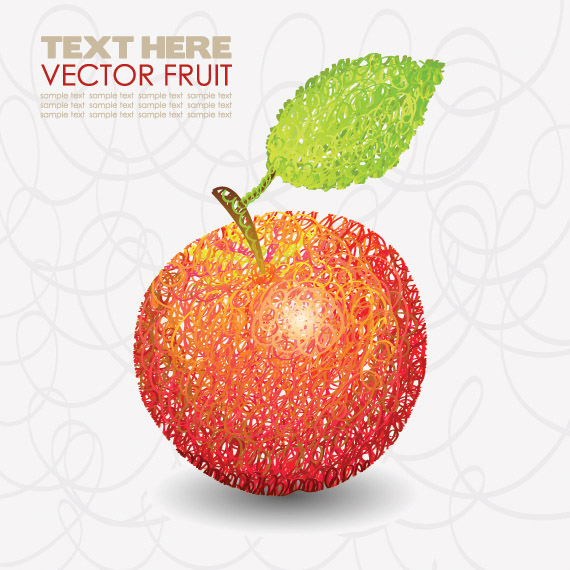 free vector Apple clutter vector composed of lines